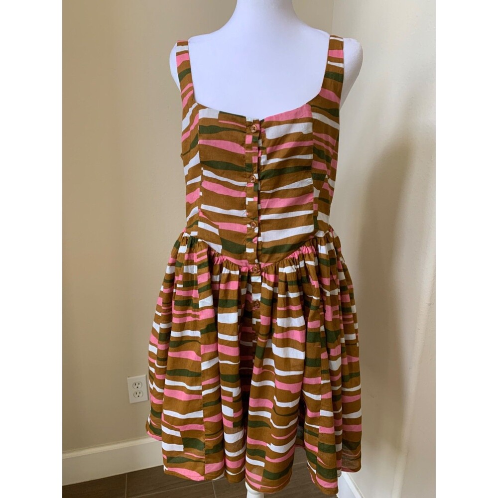 ASOS Design Voile Picnic Midi Sundress Striped Print Women's Size 6